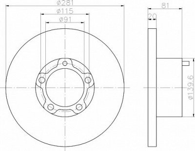 HELLA PAGID 8dd355100901 -  Тормозной диск
